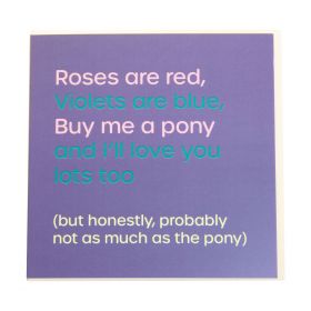 Gubblecote Humourous Greetings Card - Rose Are Red