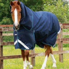 Premier Equine Titan 200g Turnout Rug with Snug-Fit Neck Cover - Navy - 
