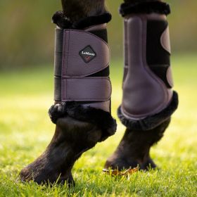 LeMieux Fleece Lined Brushing Boots Pair - Fig - LeMieux