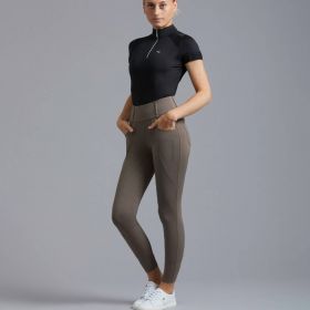 Premier Equine Ventus Ladies Full Seat Gel Riding Tights - Taupe
