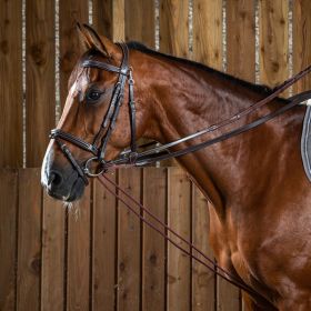 Dy’on Working Collection Leather and Rope Draw Reins - Brown