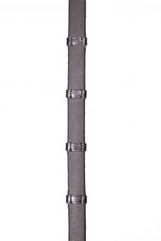 Henry James Xtreme Eventer Hybrid Rubber reins with Leather Stoppers - Black