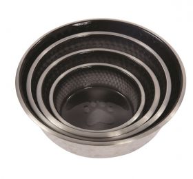 Weatherbeeta Non-Slip Stainless Steel Shade Dog Bowl-Black-Extra Small Clearance - WeatherBeeta