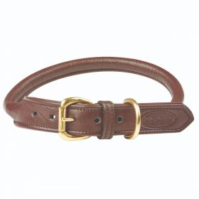 Weatherbeeta Rolled Leather Dog Collar - Brown