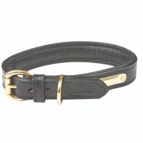 Weatherbeeta Padded Leather Dog Collar-Black-Large Clearance - WeatherBeeta