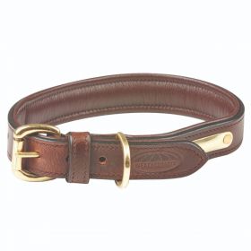 Weatherbeeta Padded Leather Dog Collar-Brown-XXLarge Clearance - WeatherBeeta