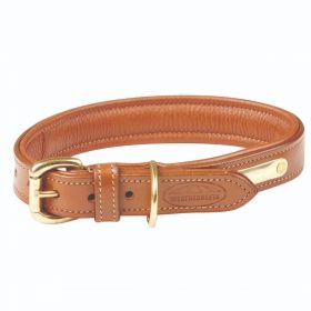 Weatherbeeta Padded Leather Dog Collar-Tan-Extra Small Clearance - WeatherBeeta