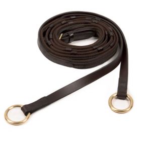 Schockemohle Rubber Curved Grip Reins with Ring Black - Silver - Schockemohle