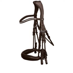 Schockemohle Anatomic Venice Rolled Double Bridle Brown - Schockemohle