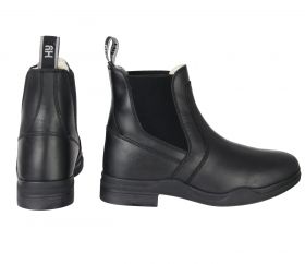 HyLAND Fleece Lined Wax Leather Jodhpur Boot - Black