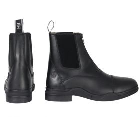HyLAND Fleece Lined Wax Leather Zip Jodhpur Boot - Black