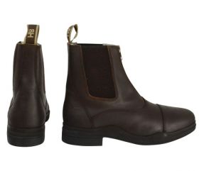 HyLAND Fleece Lined Wax Leather Zip Jodhpur Boot - Brown