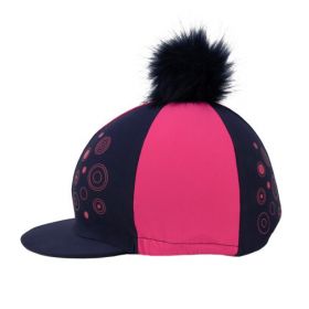 Hy Equestrian DynaMizs Ecliptic Hat Cover - Navy - Pink -  HY