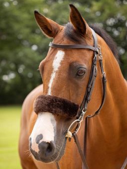 LeMieux Simuwool Noseband Cover - Brown