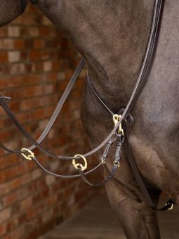 LeMieux Kudos Running Martingale - Brown - Brass