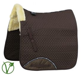 Rhinegold Luxe Fur Dressage Saddle Cloth Brown/Natural - Rhinegold