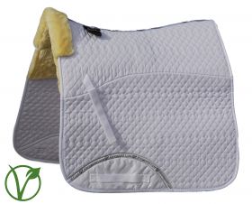 Rhinegold Luxe Fur Dressage Saddle Cloth White/Natural - Rhinegold