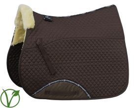 Rhinegold Luxe Fur Lined Saddle Cloth Black/Natural - Rhinegold