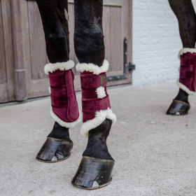 Kentucky Velvet Contrast Brushing Boots - Bordeaux -  Kentucky Horsewear