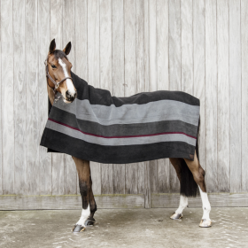 Kentucky Heavy Fleece Rug Square - Black Grey Stripes -  Kentucky Horsewear