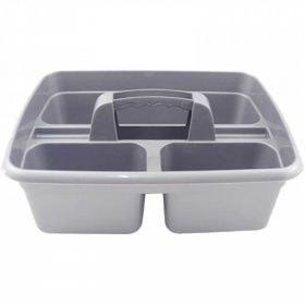 Perry 3 Compartment Tack Room Tidy Tray - Silver