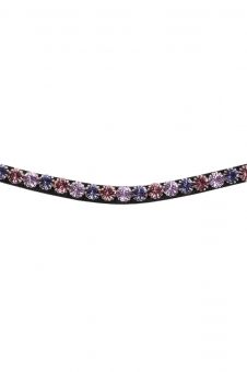Montar Mighty Mix Browband Black Leather with Amethyst Stones