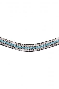 Montar Basil Browband Black Leather - Aqua & Clear Stones