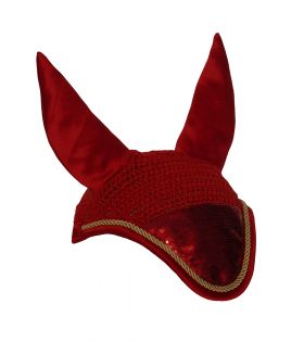 Rhinegold Sequin Fly Veil - Red