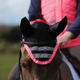 Weatherbeeta Reflective Ear Bonnet-Fluorescent Pink-Pony - Clearance - WeatherBeeta