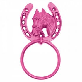 Perry Horse Shoe Tie Rings on Plate - Pink