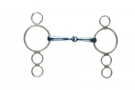 JP Korsteel Blue Steel Jointed 3 Ring Dutch Gag Bit