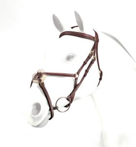 Equipe Emporio Raised Grakle Bridle -Full-Red BRN with Brass