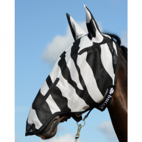 Bucas Buzz Off Zebra FULL FACE Fly Mask -Extra Small Clearance - Bucas