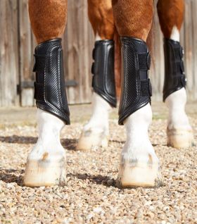 Premier Equine Carbon Air-Tech Double Locking Brushing Boots - Black
