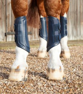 Premier Equine Carbon Air-Tech Double Locking Brushing Boots - Navy