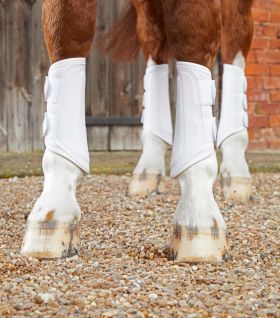 Premier Equine Carbon Air-Tech Double Locking Brushing Boots - White