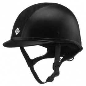 Charles Owen AYR8 Leather Look Riding Hat Childs Sizes 52-55cm Black