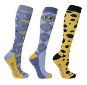 Hy Equestrian Chico the Cheetah Socks (Pack of 3) - HY