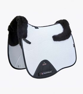 Premier Equine Close Contact Airtechnology Shockproof Wool European Saddle Pad Dressage Square White/Black Wool -  Premier Equine