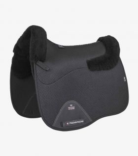 Premier Equine Close Contact Airtechnology Shockproof Wool European Saddle Pad Dressage Square Black/Black Wool -  Premier Equine