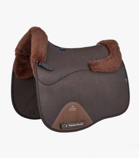 Premier Equine Close Contact Airtechnology Shockproof Wool European Saddle Pad Dressage Square Brown/Brown Wool -  Premier Equine
