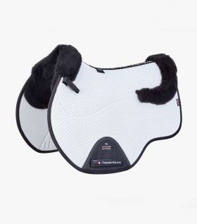 Premier Equine Close Contact Airtechnology Shockproof Wool Saddle Pad - GP/Jump Square White/Black Wool