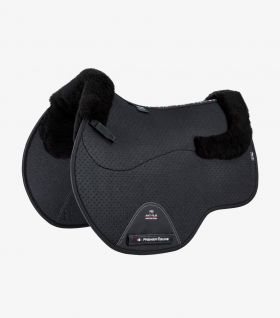 Premier Equine Close Contact Airtechnology Shockproof Wool Saddle Pad - GP/Jump Square Black/Black Wool