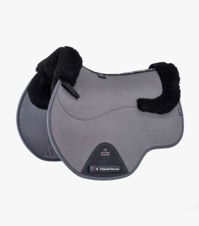Premier Equine Close Contact Airtechnology Shockproof Wool Saddle Pad - GP/Jump Square Grey/Black Wool