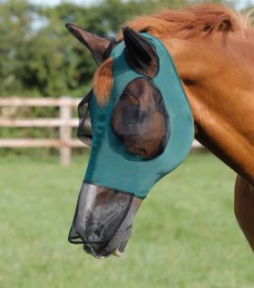 Premier Equine Comfort Tech Lycra Fly Mask Xtra Green