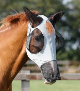 Premier Equine Comfort Tech Lycra Fly Mask Xtra Grey