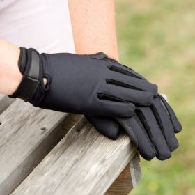 Equetech Stretch Show Gloves Adults  Black