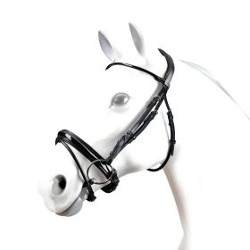 Equipe Patent Flash No Stress Bridle BR56-Cob-Black with Steel Clearance - Equipe