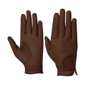 Hy5 Children's Leather Riding Gloves Brown -  HY