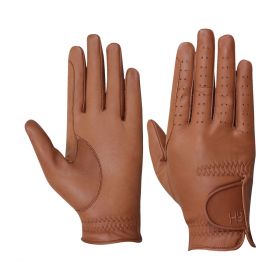 Hy5 Leather Riding Gloves Lite Brown -  HY